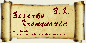 Biserko Krsmanović vizit kartica